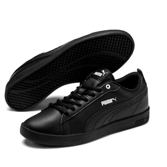 Puma Shoes - Puma Smash v2 Leather Womens Black Sneakers Size 7